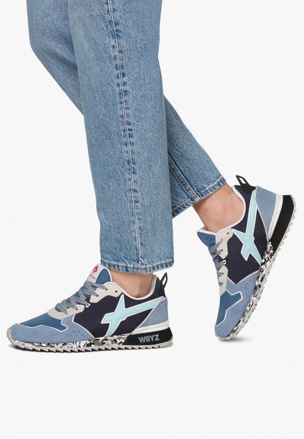 W6yz Sneakers in tessuto tecnico e suede Celeste -JET-M Hotsell
