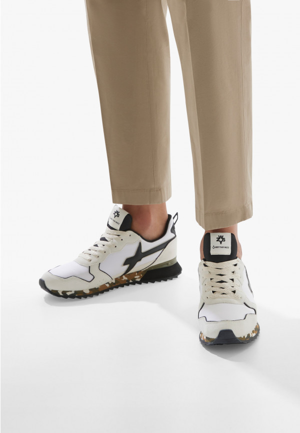 W6yz Sneakers in tessuto tecnico e suede Beige-Nero -JET-M Outlet