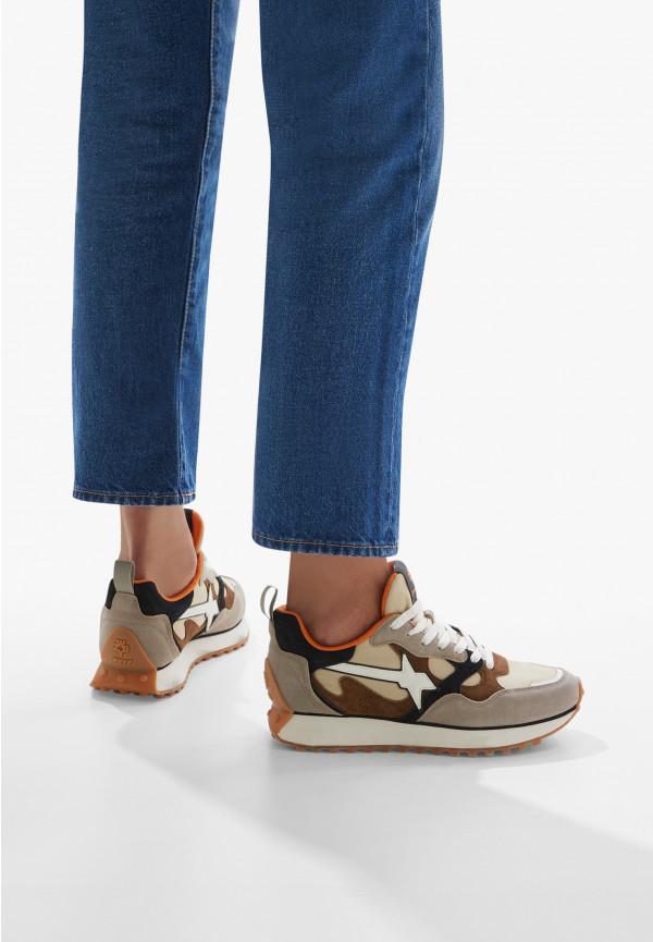 W6yz Sneakers in suede e tessuto tecnico Tortora -LOOP-M Offerte