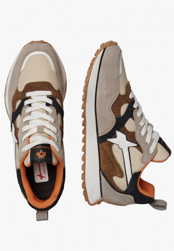 W6yz Sneakers in suede e tessuto tecnico Tortora -LOOP-M Offerte