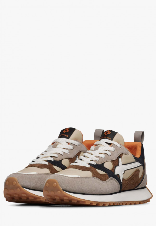 W6yz Sneakers in suede e tessuto tecnico Tortora -LOOP-M Offerte