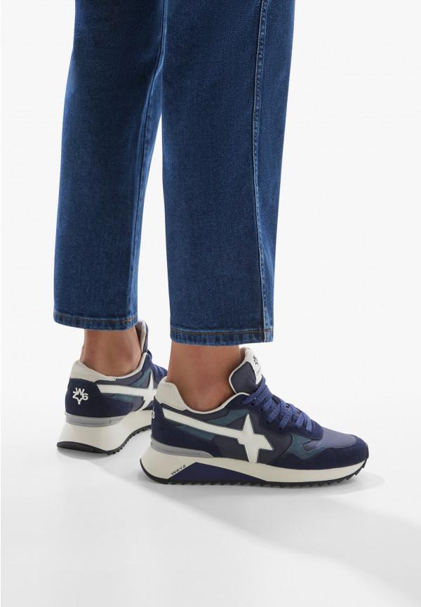 W6yz Sneakers in tessuto tecnico e suede Navy -YAK-M Moda