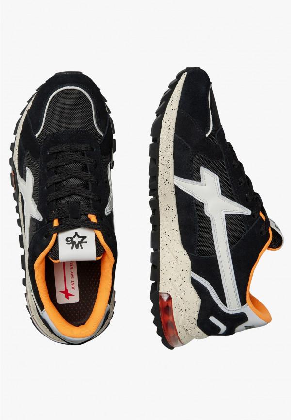 W6yz Sneakers in suede e tessuto tecnico Bianco-Nero -BREEZE 3-M Vendita