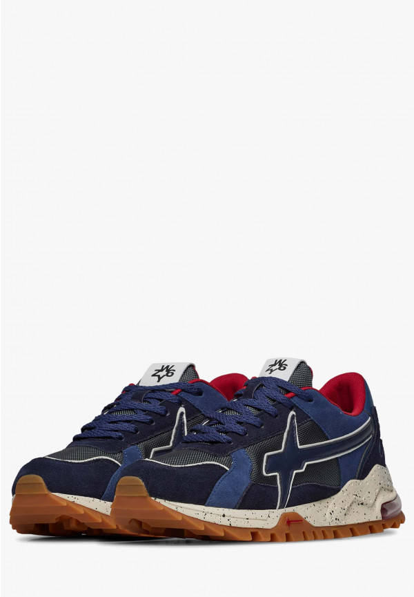 W6yz Sneakers in suede e tessuto tecnico Navy -BREEZE 3-M Promozione