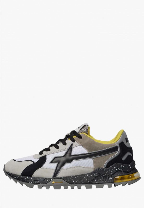 W6yz Sneakers in suede e tessuto tecnico Bianco-Grigio -BREEZE 3-M Spedizione Gratuita