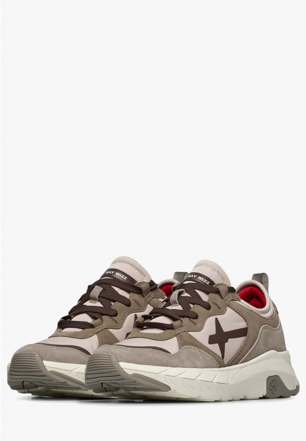 W6yz Sneakers in suede e tessuto tecnico Tortora -NEXT-M Negozi Online