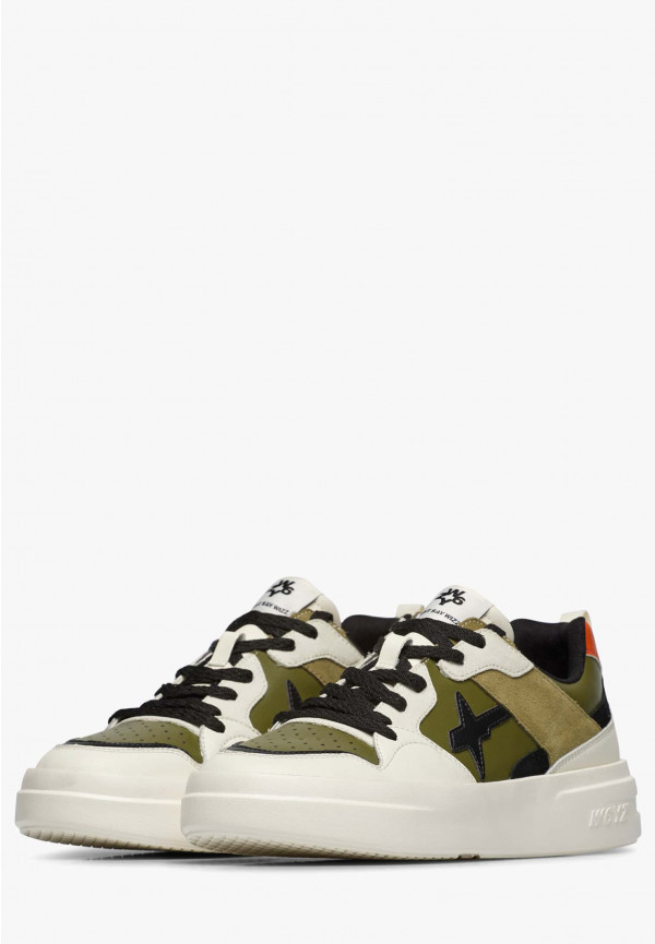 W6yz Sneakers in ecopelle e suede Militare -BOND 2-M Promozione Limitata