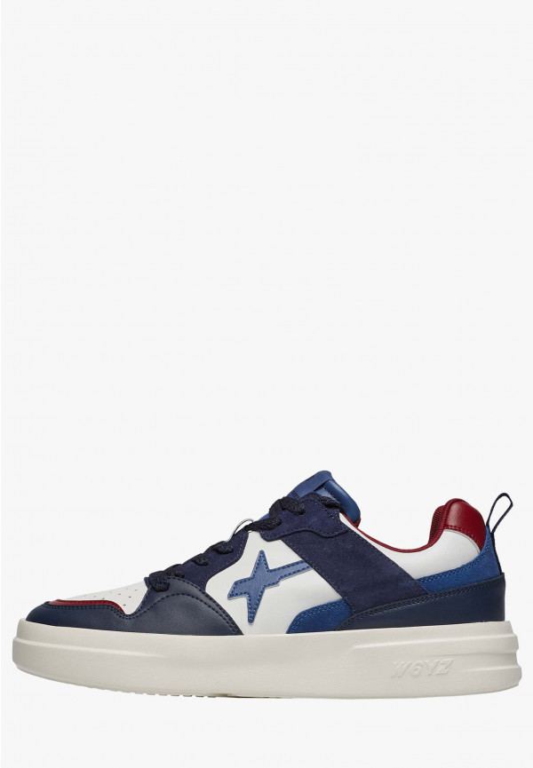 W6yz Sneakers in ecopelle e suede Bianco-Blu -BOND 2-M Fino Al -60%