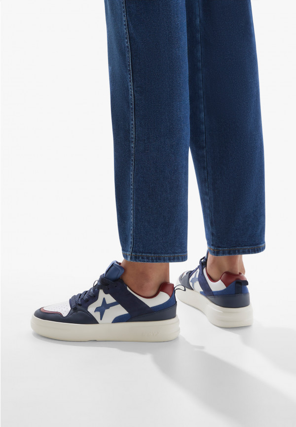 W6yz Sneakers in ecopelle e suede Bianco-Blu -BOND 2-M Fino Al -60%