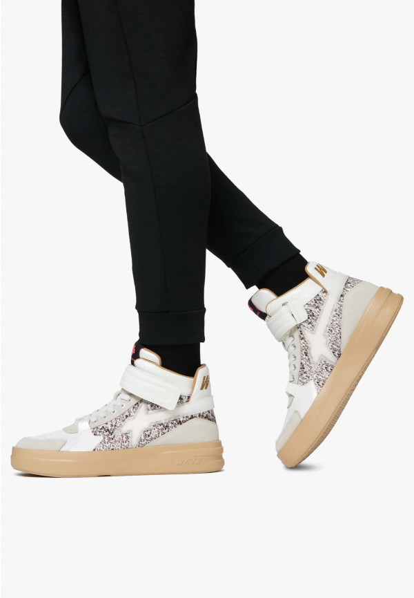 W6yz Sneakers alla caviglia in pelle e suede Bianco -Q-UNI Sottocosto