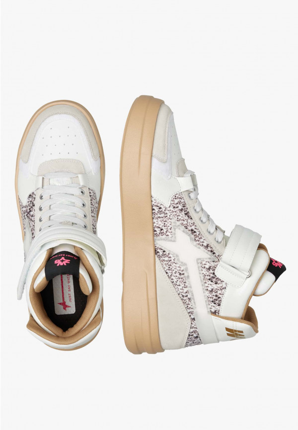 W6yz Sneakers alla caviglia in pelle e suede Bianco -Q-UNI Sottocosto