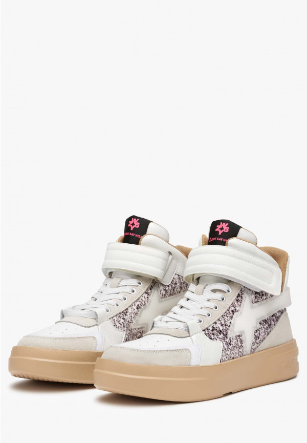 W6yz Sneakers alla caviglia in pelle e suede Bianco -Q-UNI Sottocosto