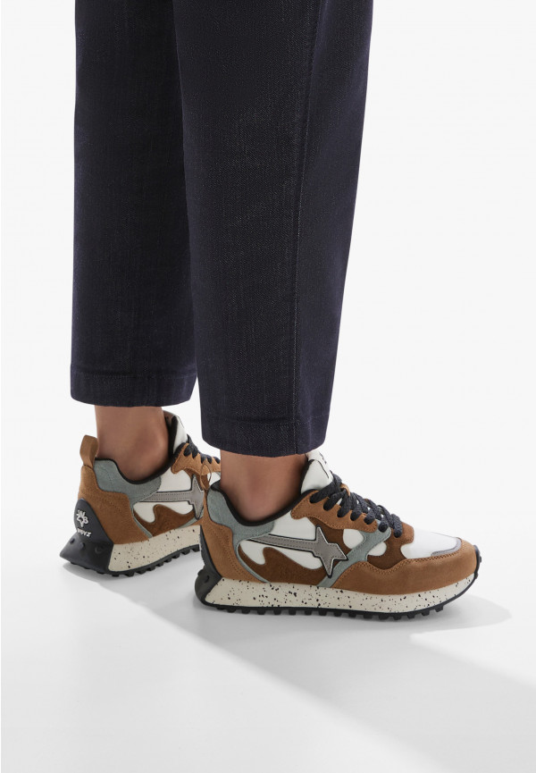W6yz Sneakers in suede e tessuto tecnico Marrone -LOOP-W Convenienza