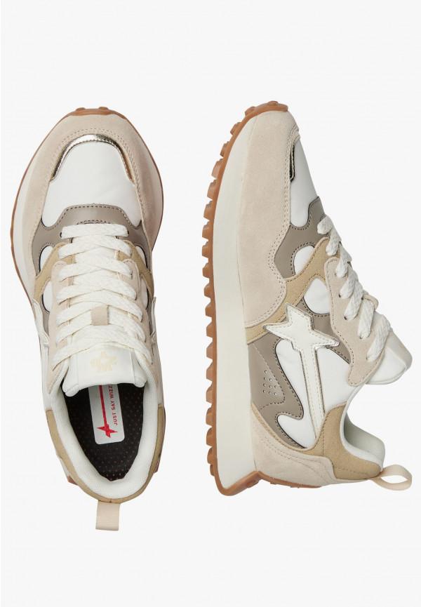 W6yz Sneakers in suede e tessuto tecnico Bianco panna -LOOP-W Novità