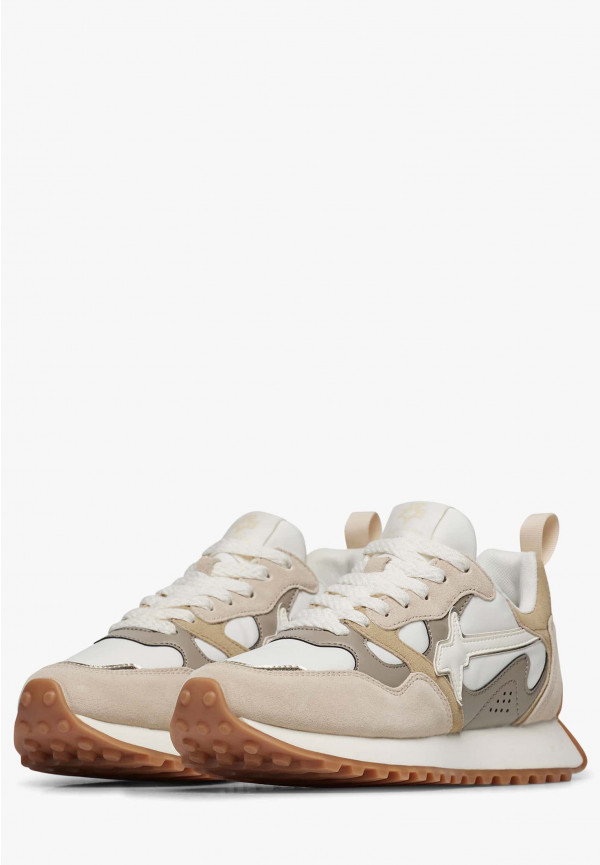 W6yz Sneakers in suede e tessuto tecnico Bianco panna -LOOP-W Novità