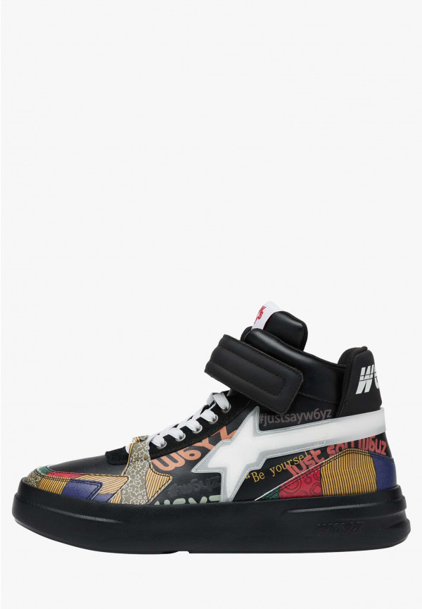 W6yz Sneakers alla caviglia in pelle Nero -Q-UNI Presa