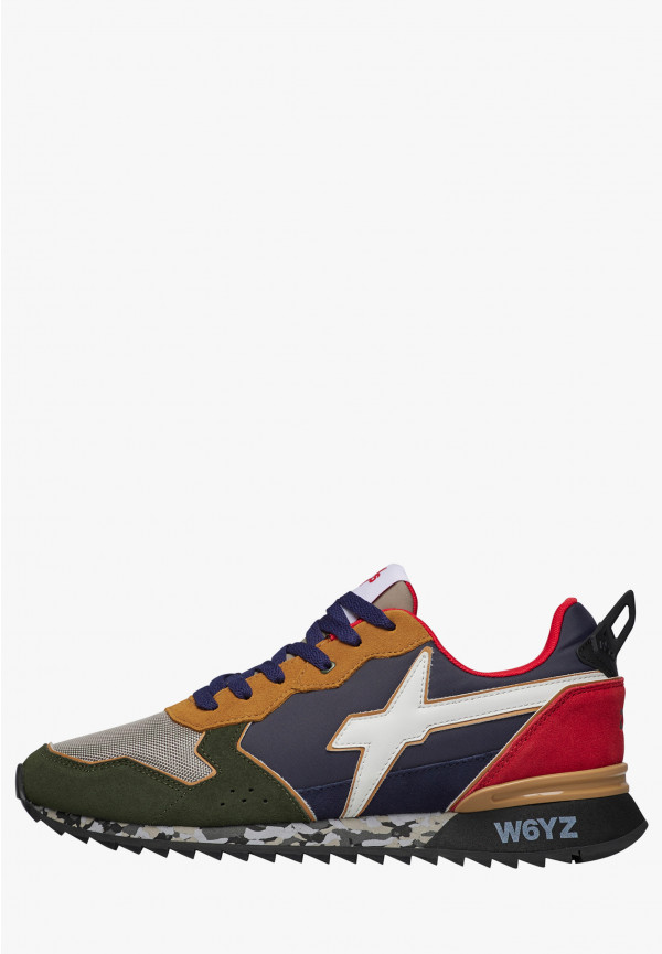 W6yz Sneakers in tessuto tecnico e suede Verde oliva -JET-M Sconto
