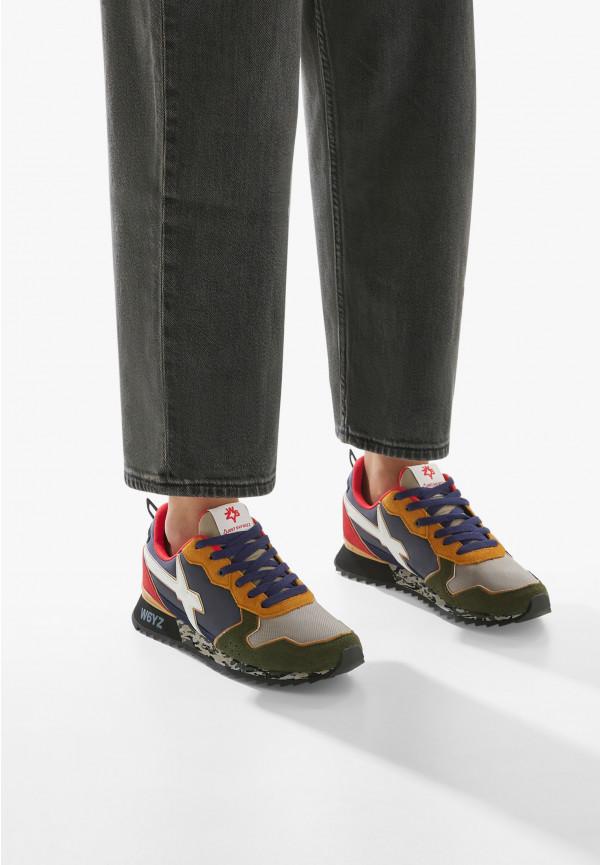 W6yz Sneakers in tessuto tecnico e suede Verde oliva -JET-M Sconto