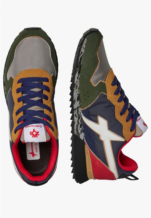W6yz Sneakers in tessuto tecnico e suede Verde oliva -JET-M Sconto