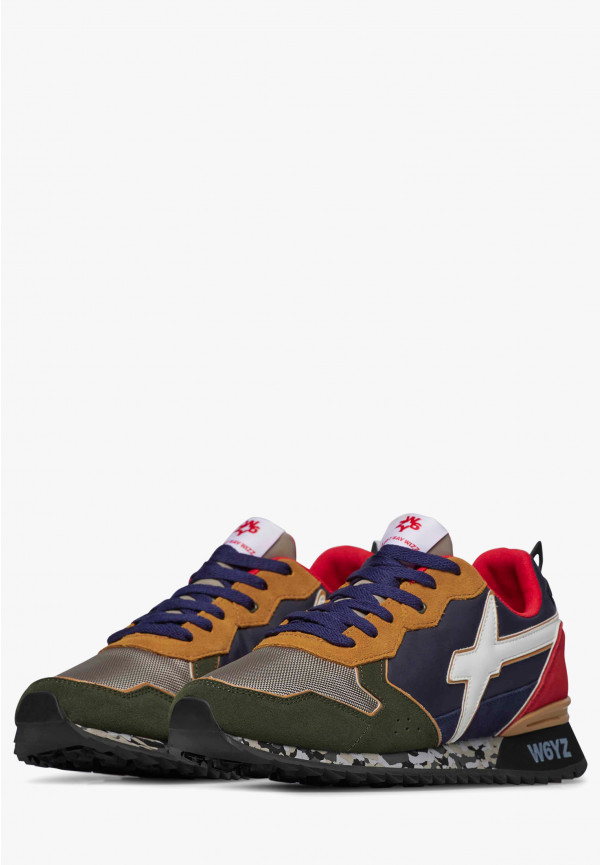 W6yz Sneakers in tessuto tecnico e suede Verde oliva -JET-M Sconto