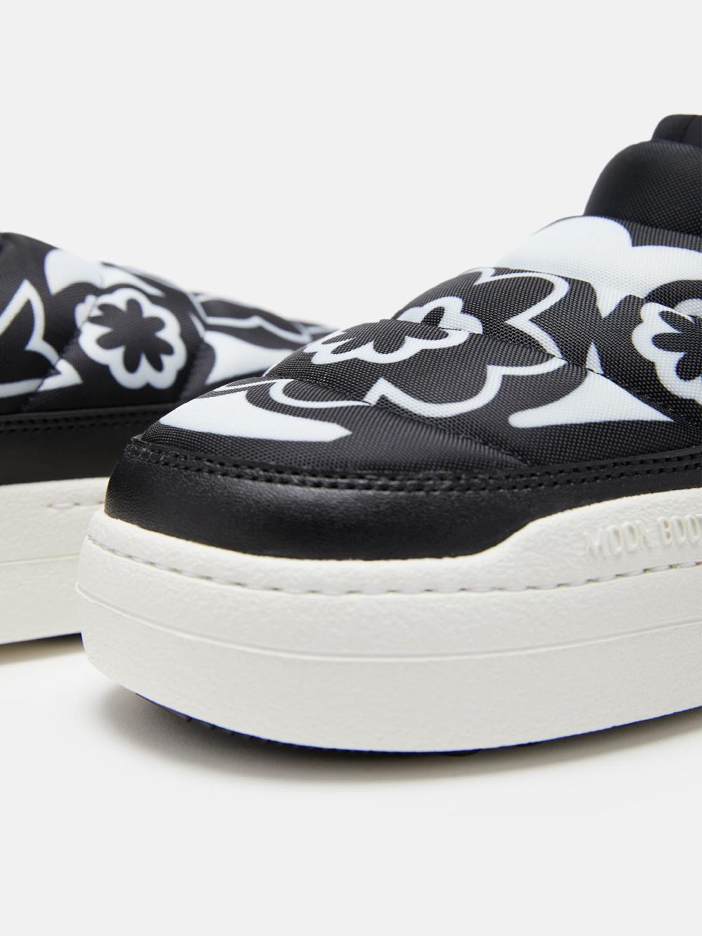 ﻿Moon Boot PARK SOFT NERO CON MOTIVO FLOREALE Moda