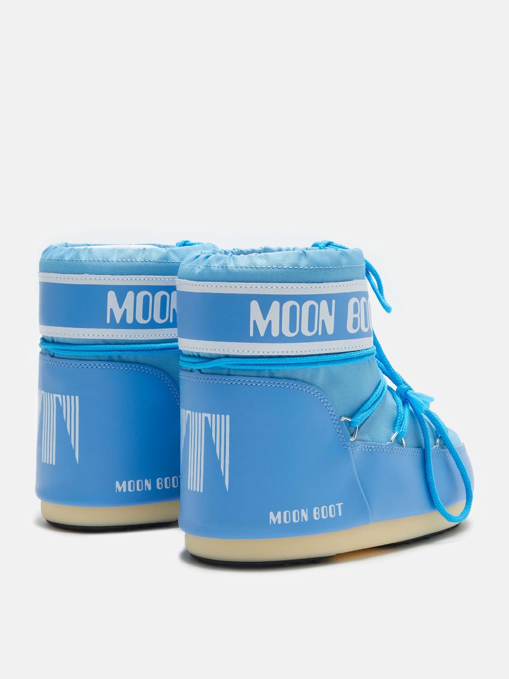 Moon Boot ICON LOW NYLON AZZURRO Nuovo