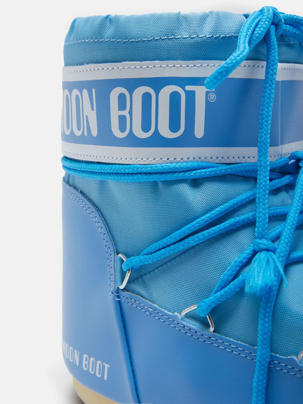 Moon Boot ICON LOW NYLON AZZURRO Nuovo