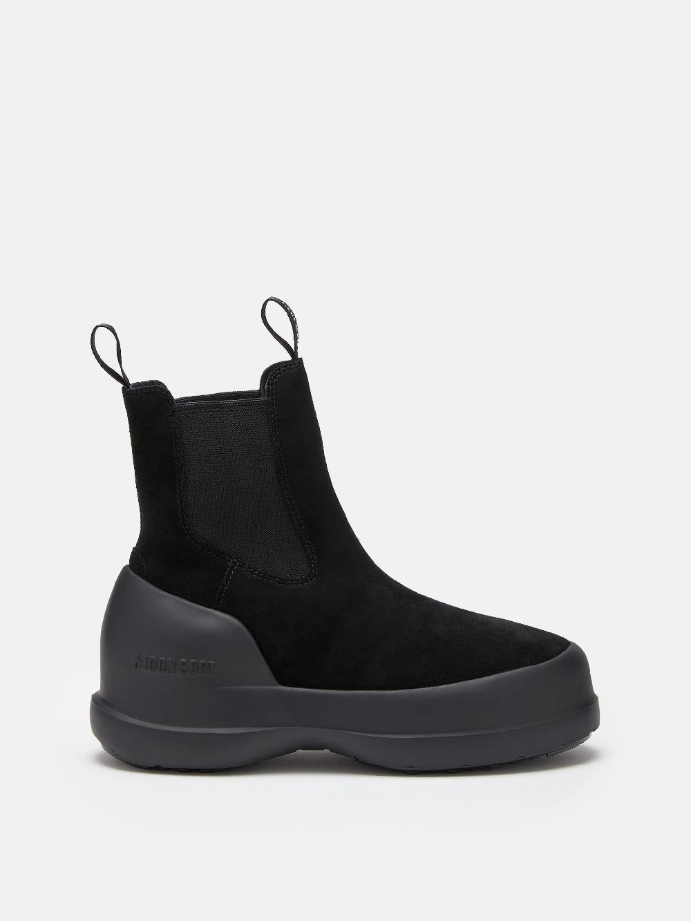 Moon Boot STIVALE LUNA CHELSEA NERO IN PELLE SCAMOSCIATA