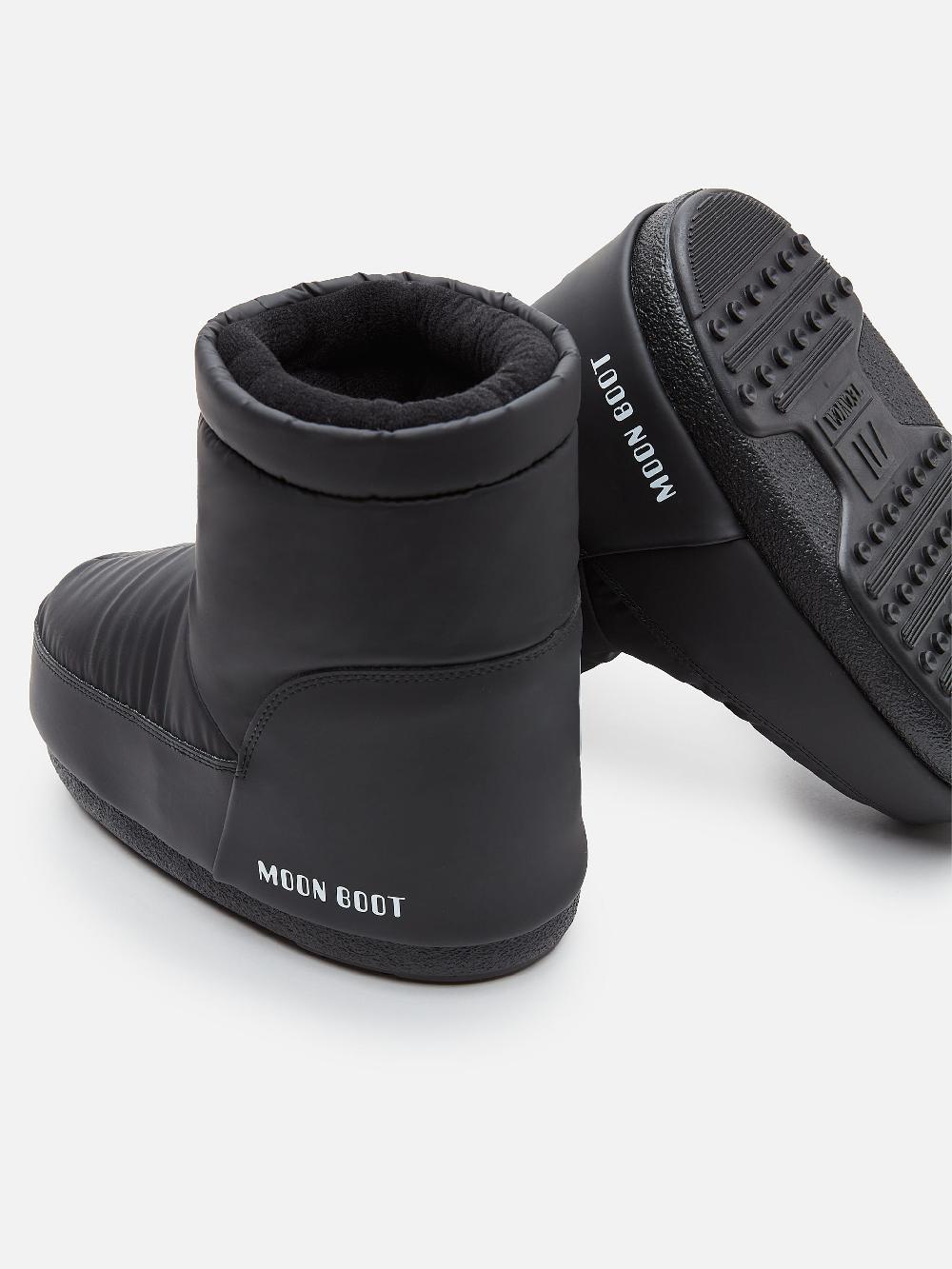 Moon Boot ICON LOW NERO IN GOMMA SENZA LACCI Sconto