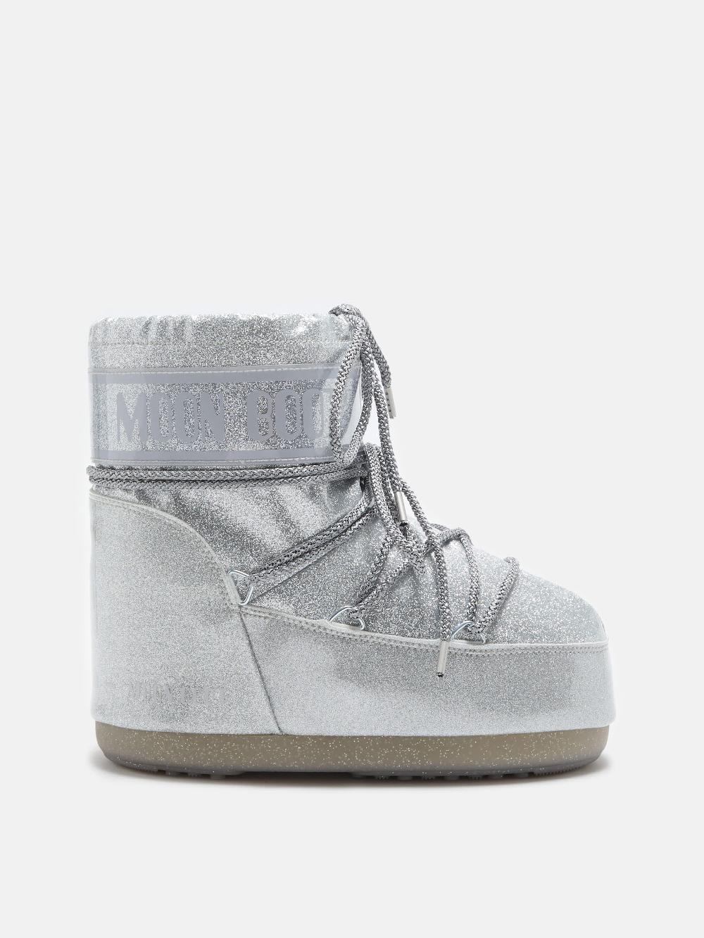 Moon Boot ICON LOW GLITTER ARGENTO