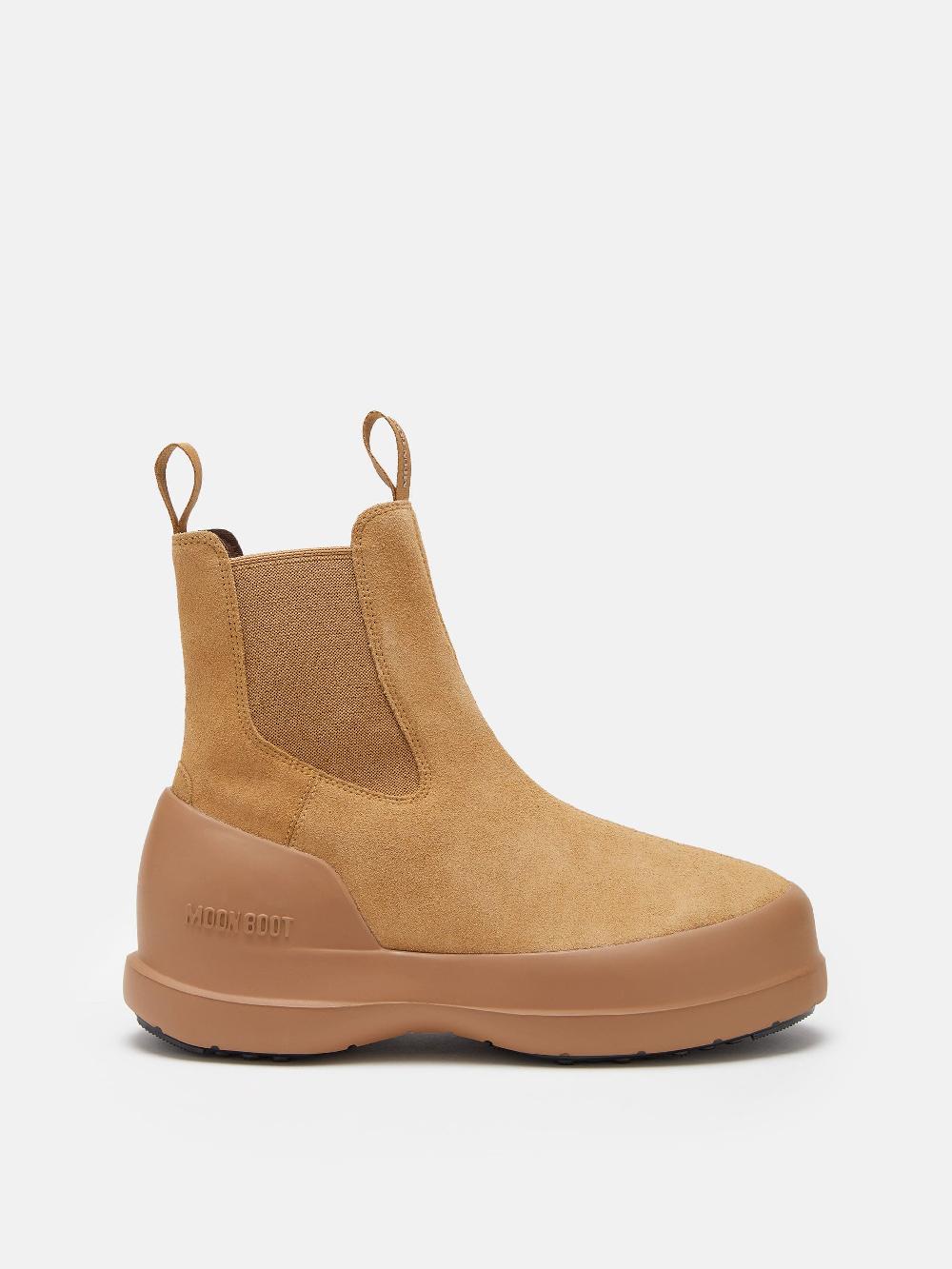 Moon Boot STIVALE LUNA CHELSEA BEIGE IN PELLE SCAMOSCIATA