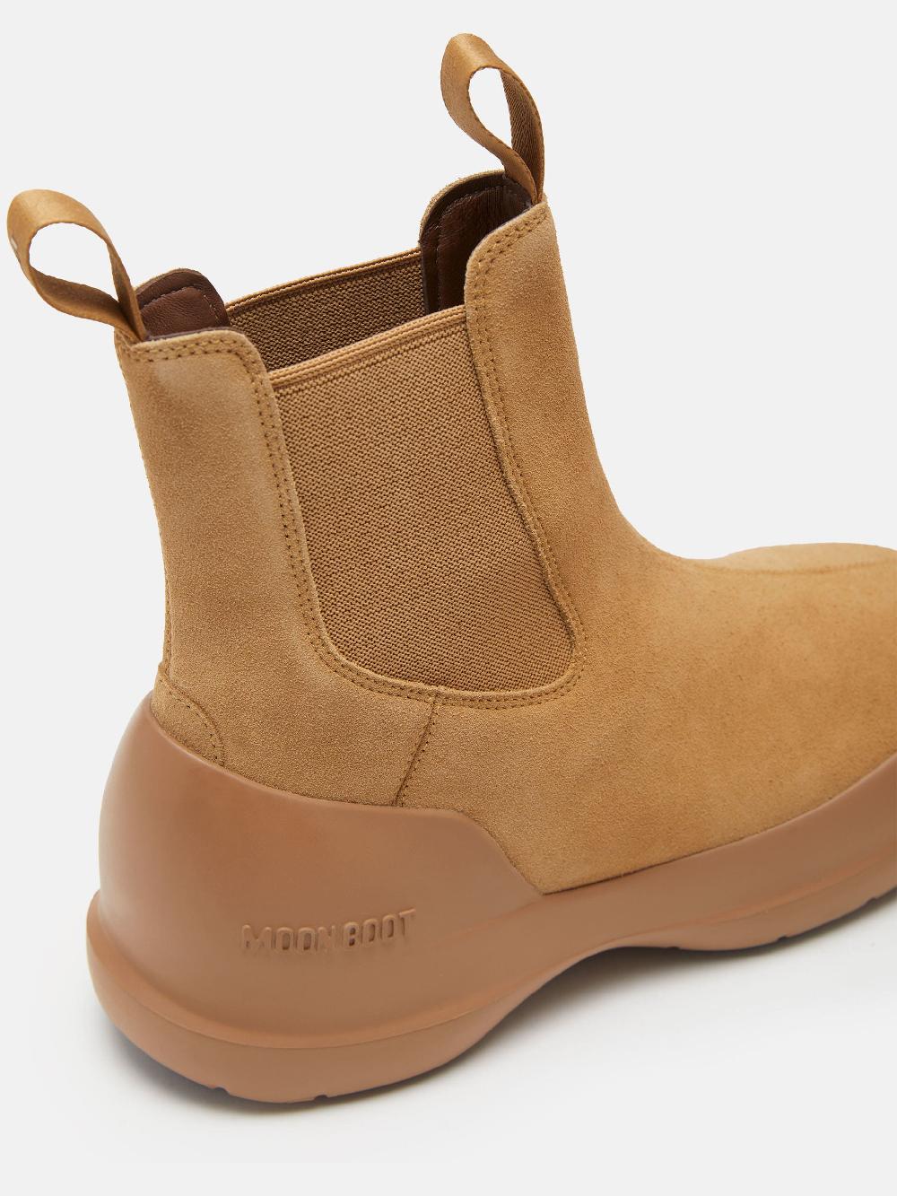 Moon Boot STIVALE LUNA CHELSEA BEIGE IN PELLE SCAMOSCIATA Vendita Economica