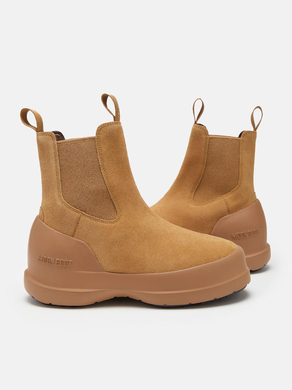 Moon Boot STIVALE LUNA CHELSEA BEIGE IN PELLE SCAMOSCIATA Vendita Economica