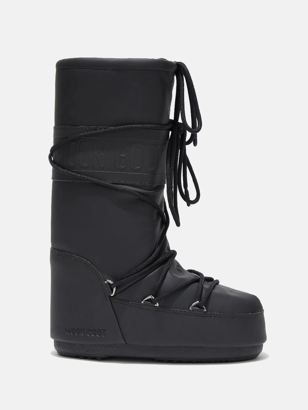 Moon Boot ICON NERO IN GOMMA
