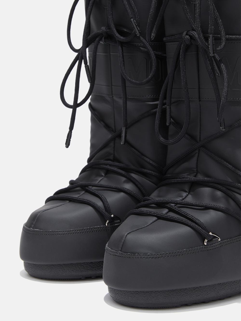 Moon Boot ICON NERO IN GOMMA Moda