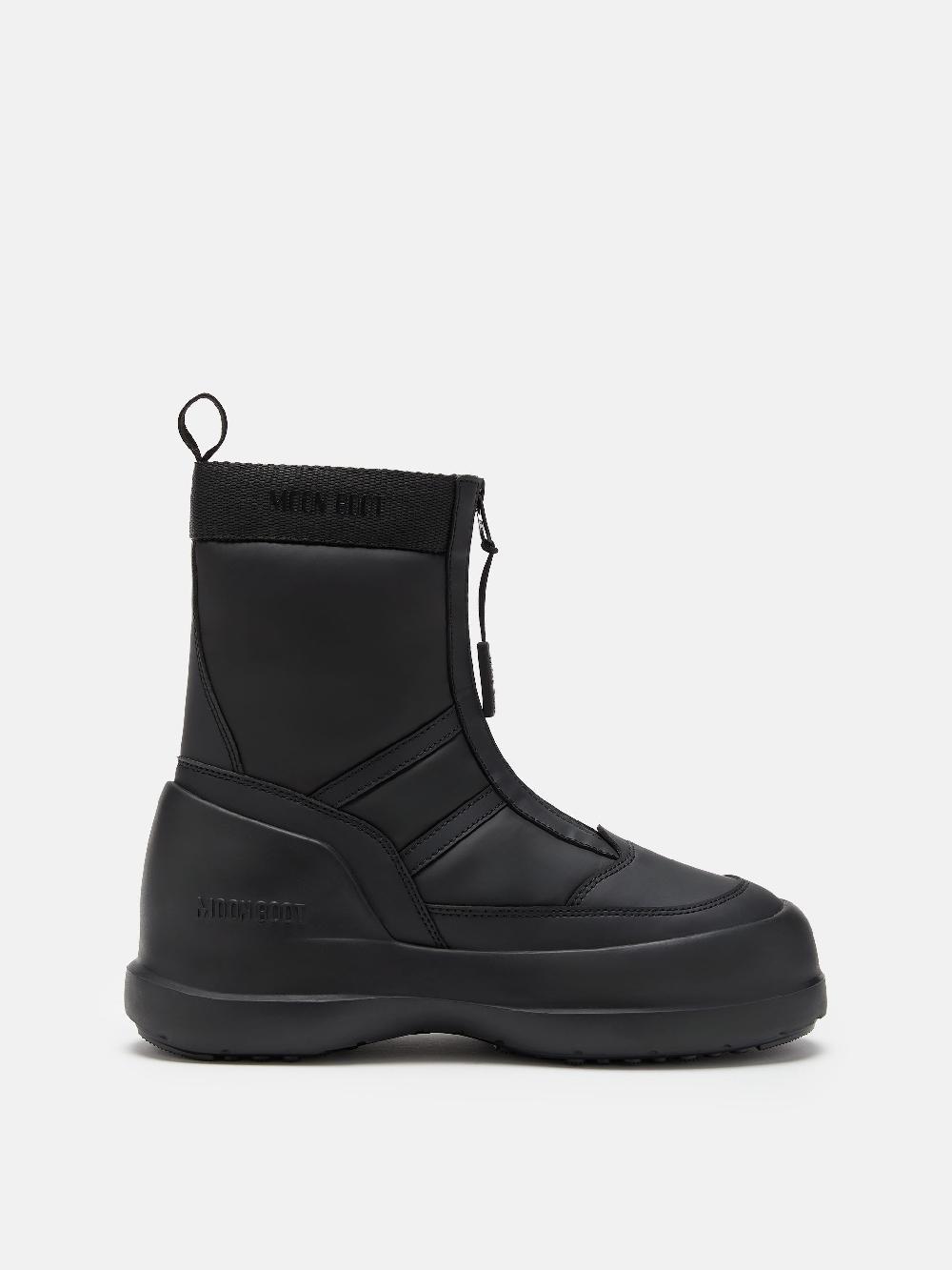 Moon Boot STIVALE LUNA NERO CON ZIP Nuovo
