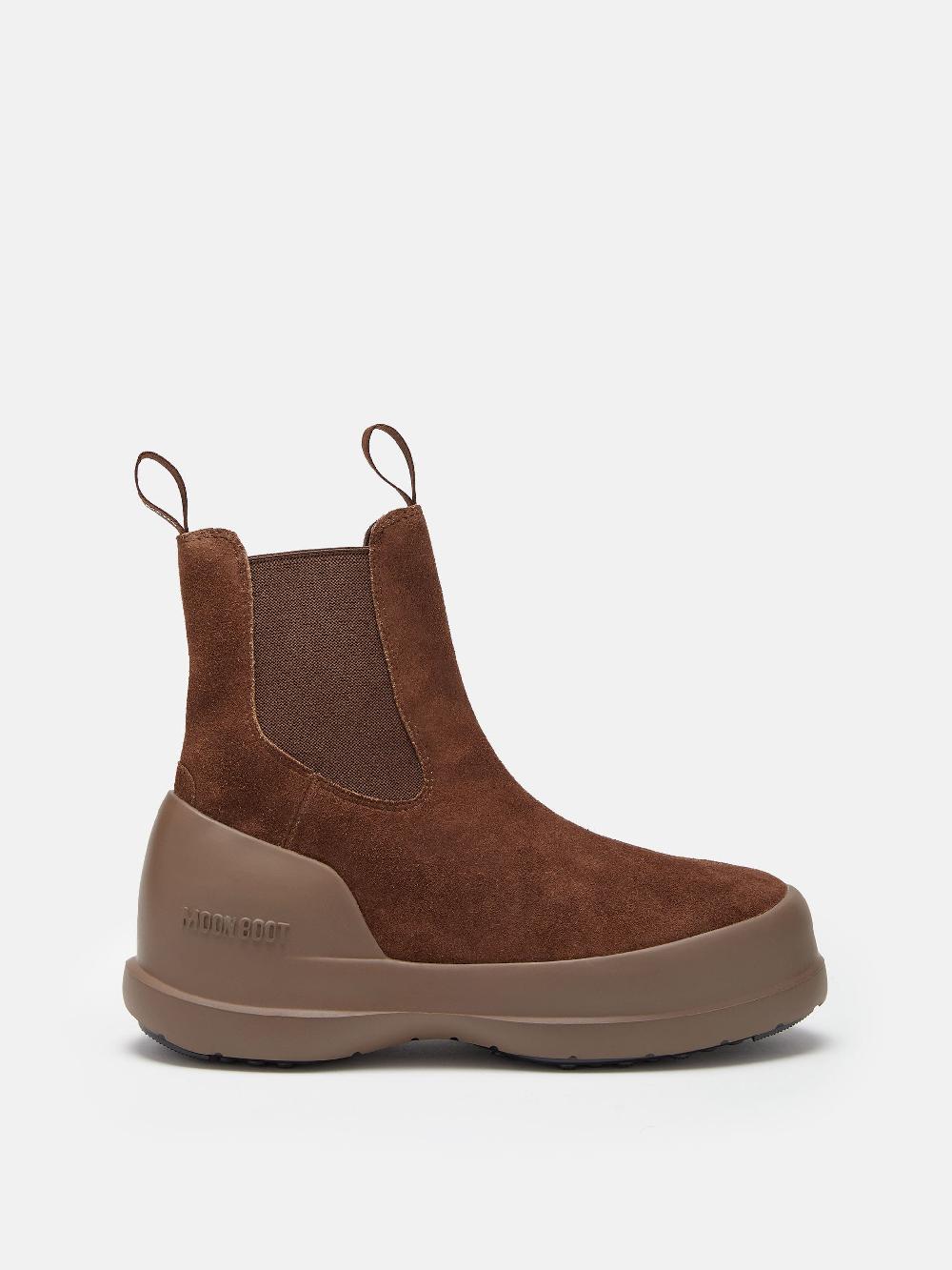 Moon Boot STIVALE LUNA CHELSEA MARRONE IN PELLE SCAMOSCIATA