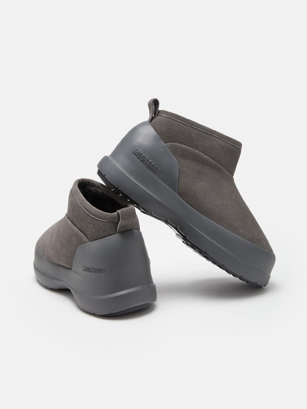 Moon Boot STIVALE LUNA LOW GRIGIO IN PELLE SCAMOSCIATA Outlet