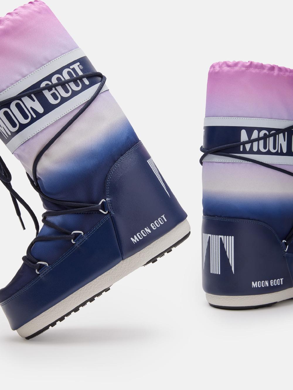 Moon Boot ICON BLU CON STAMPA MOONRISE In Vendita