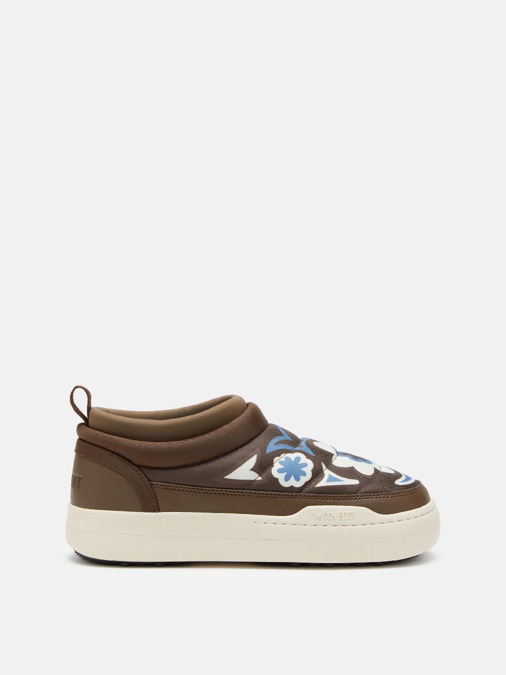 Moon Boot PARK SOFT MARRONE CON MOTIVO FLOREALE