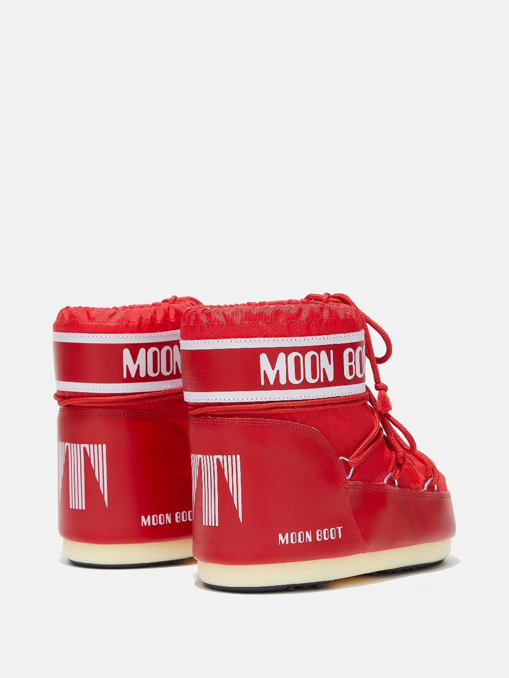 Moon Boot ICON LOW ROSSO IN NYLON Sottocosto