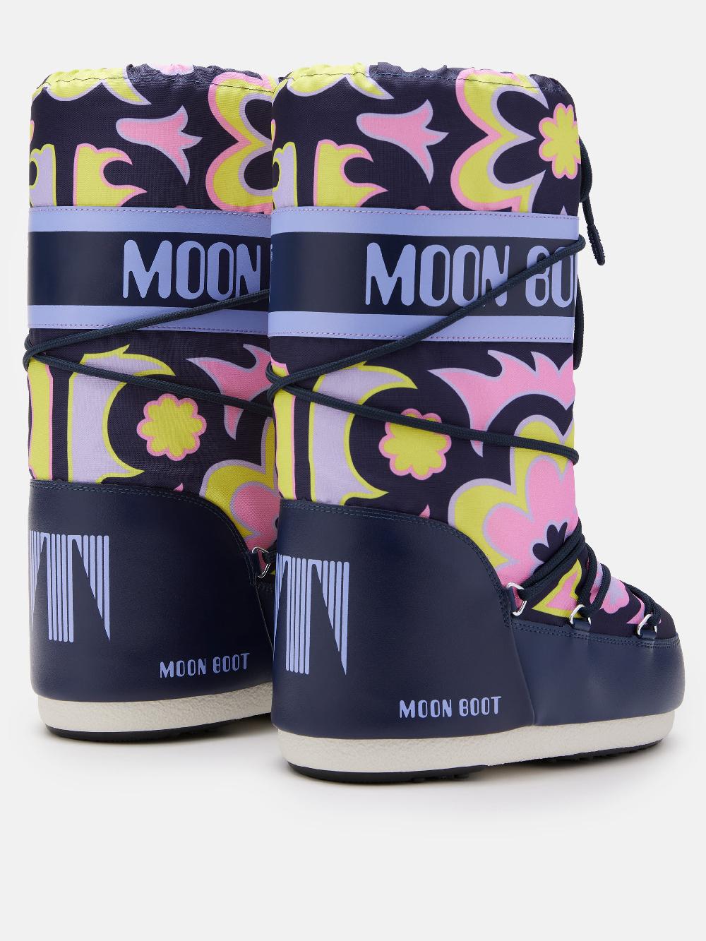 Moon Boot ICON BLU CON MOTIVO FLOREALE Offerta