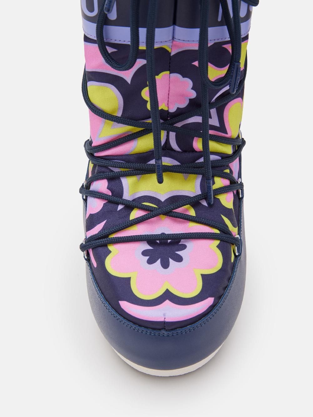 Moon Boot ICON BLU CON MOTIVO FLOREALE Offerta