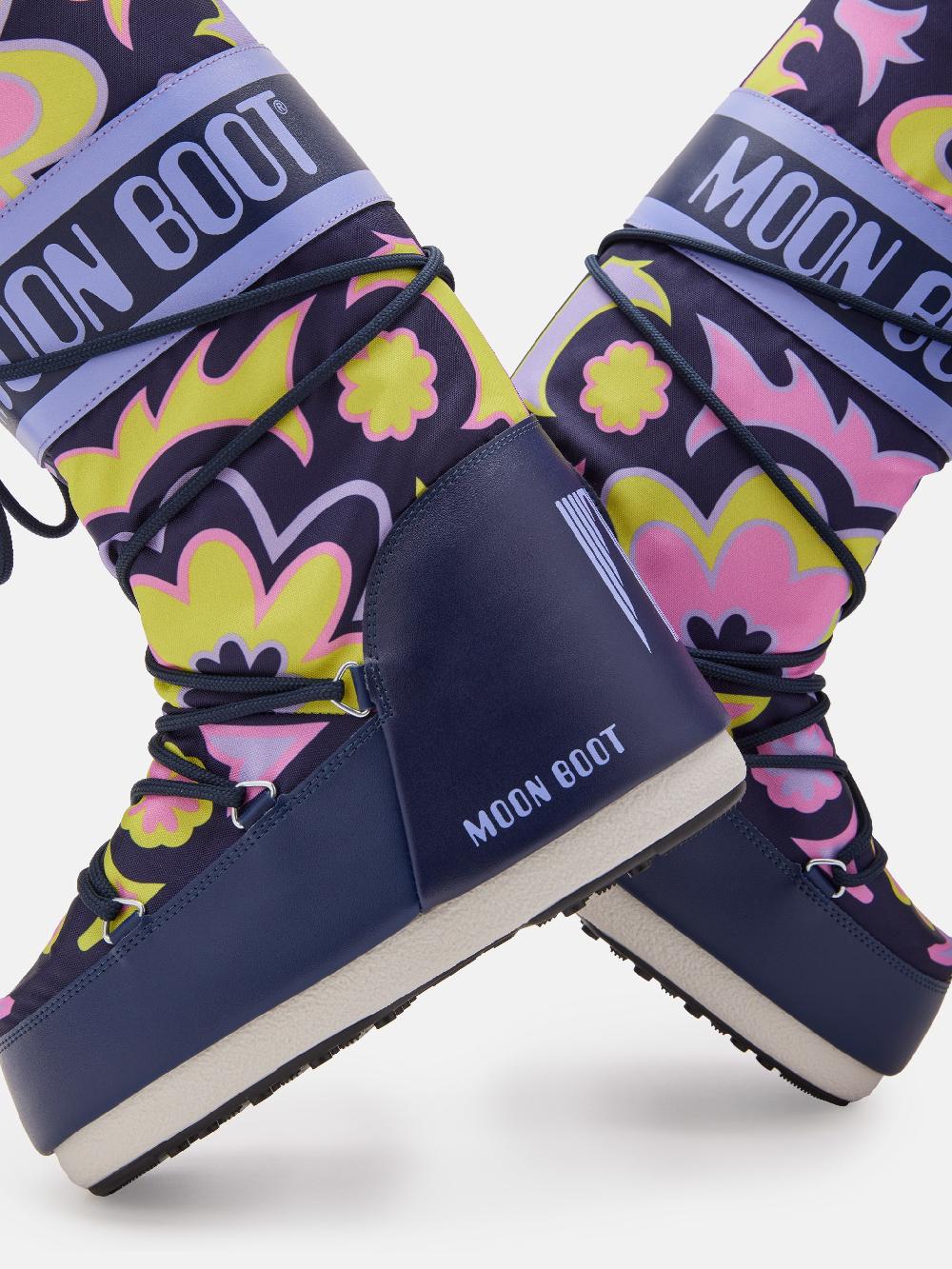 Moon Boot ICON BLU CON MOTIVO FLOREALE Offerta