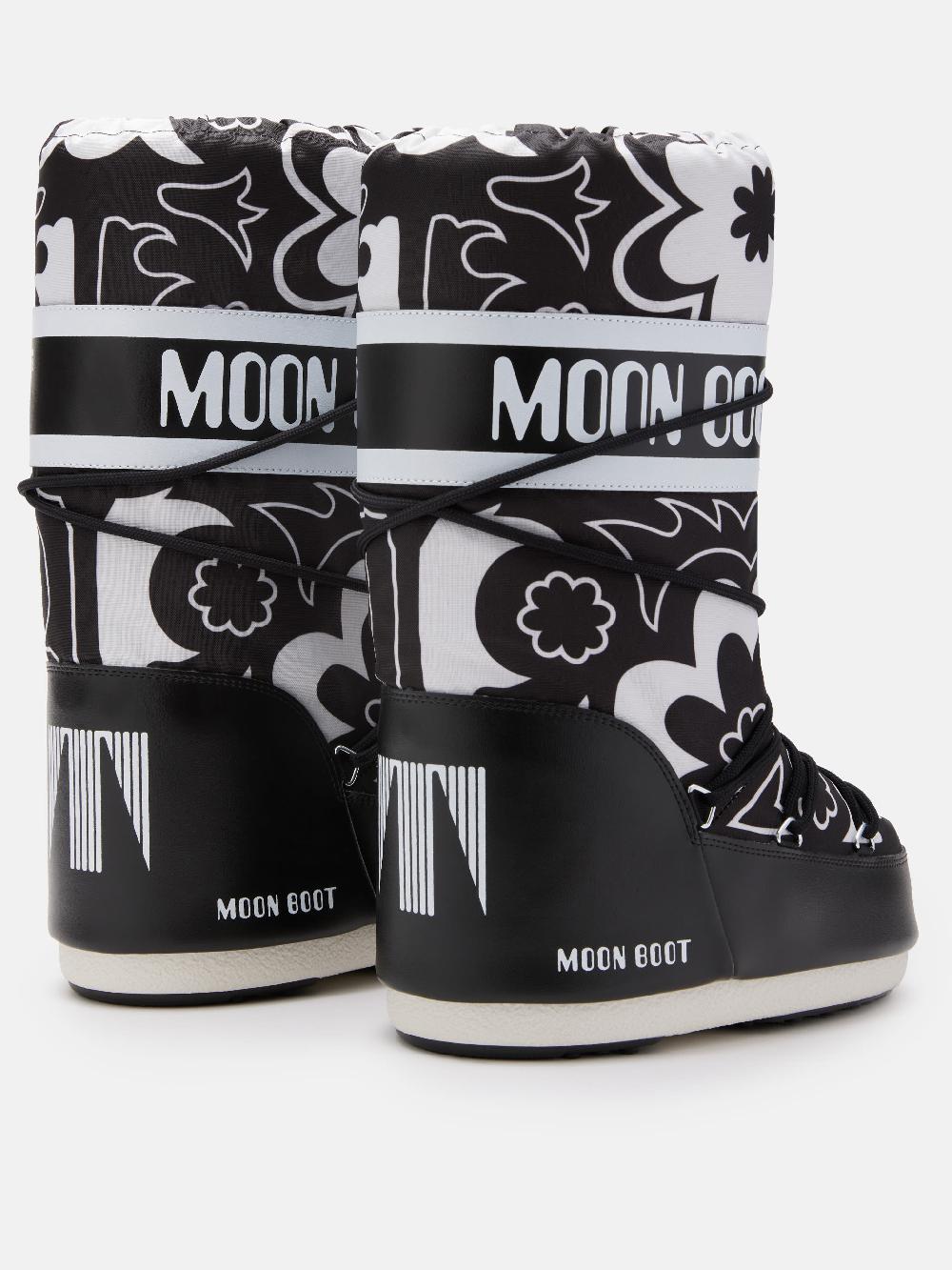 Moon Boot ICON NERO CON MOTIVO FLOREALE Online