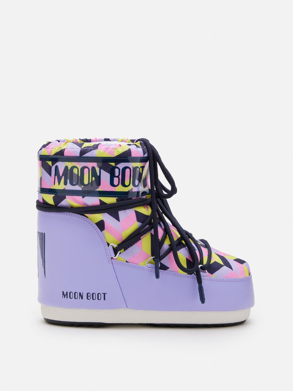 Moon Boot ICON LOW LILLA CON STAMPA OPTICAL