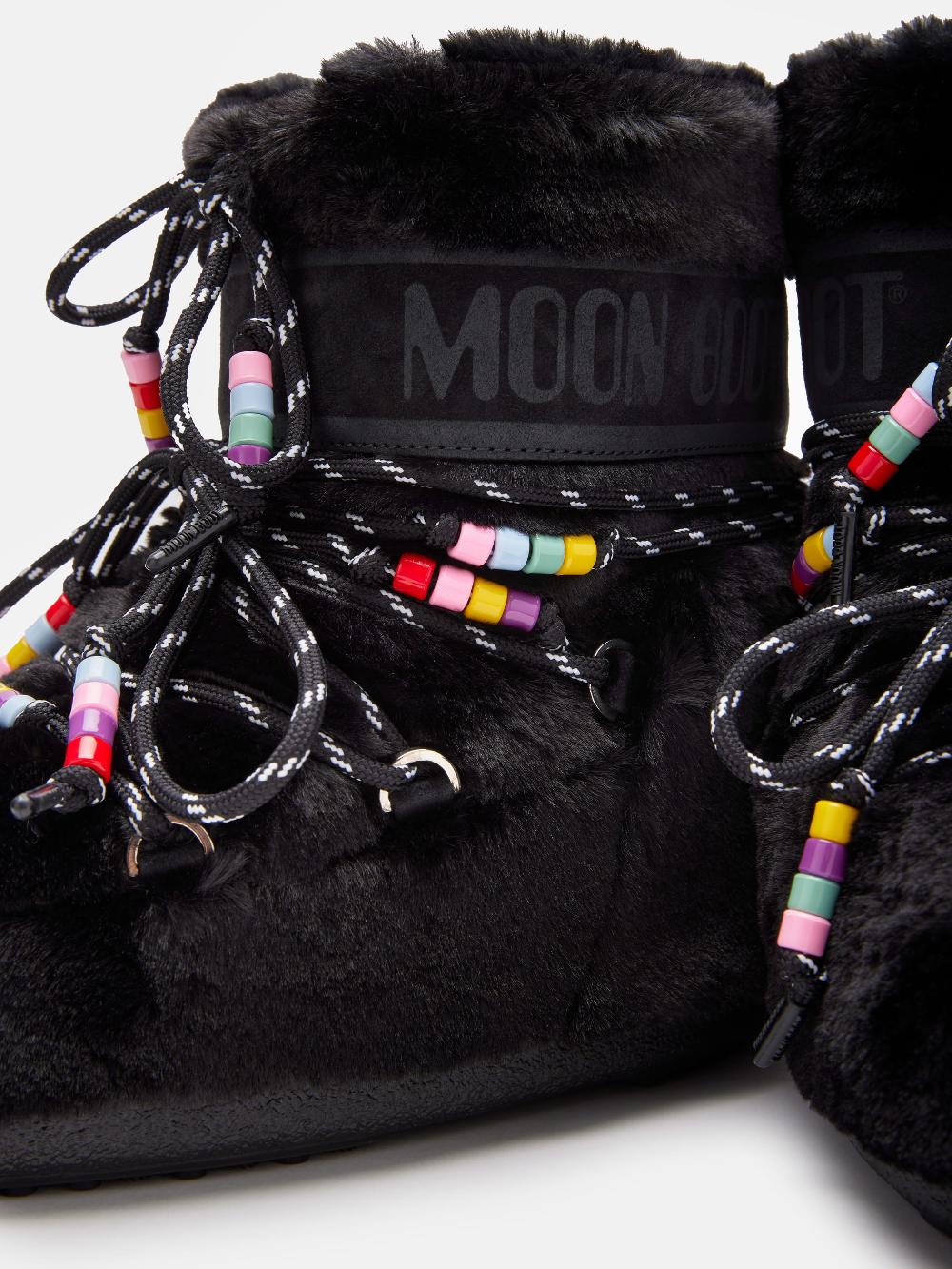 Moon Boot ICON LOW FAUX-FUR BEADS NERO Offerte
