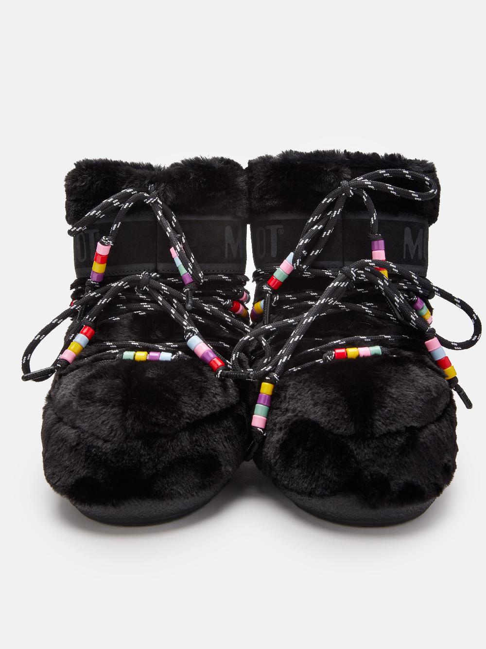 Moon Boot ICON LOW FAUX-FUR BEADS NERO Offerte