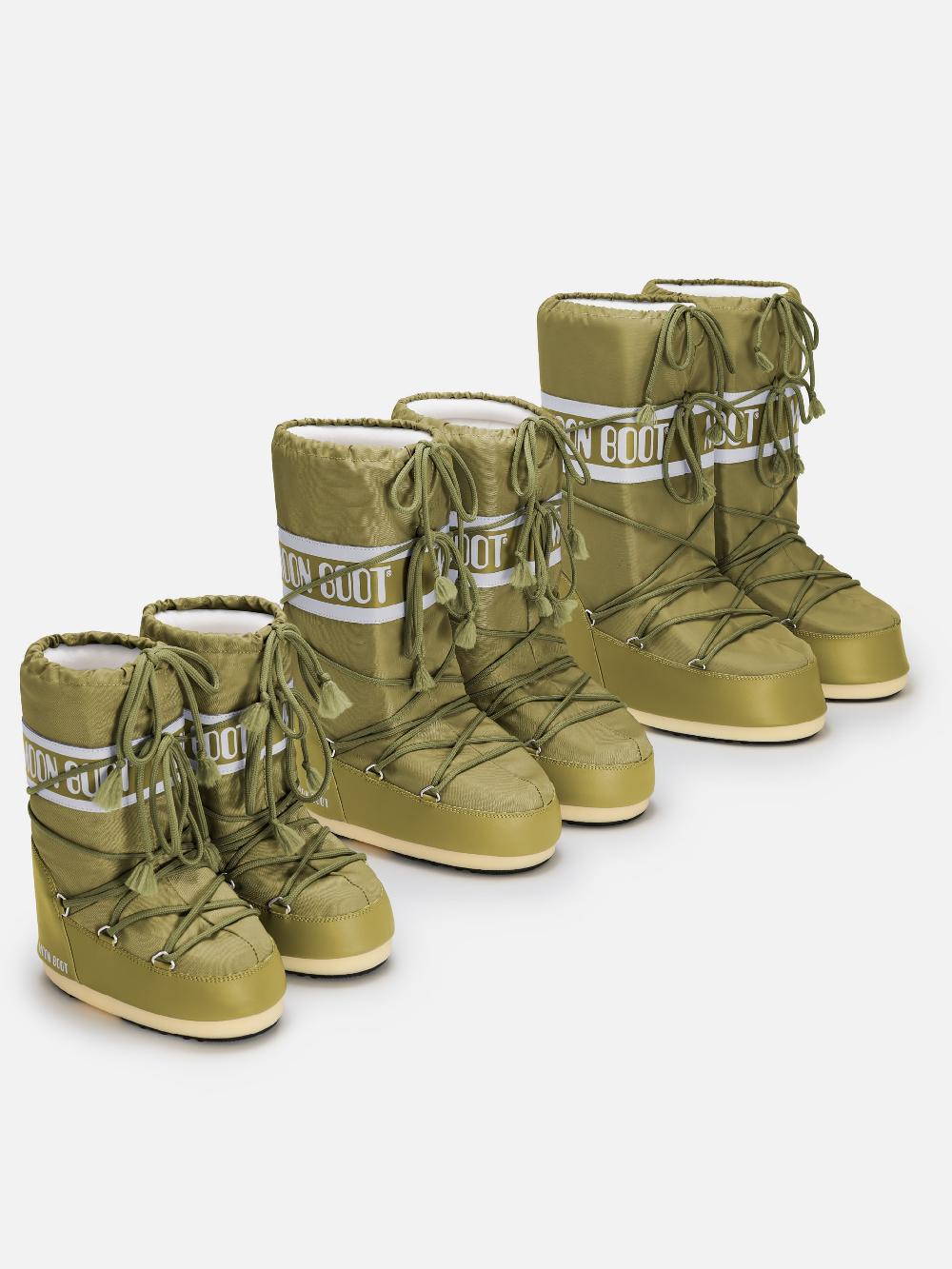 Moon Boot ICON KAKI IN NYLON Nuova