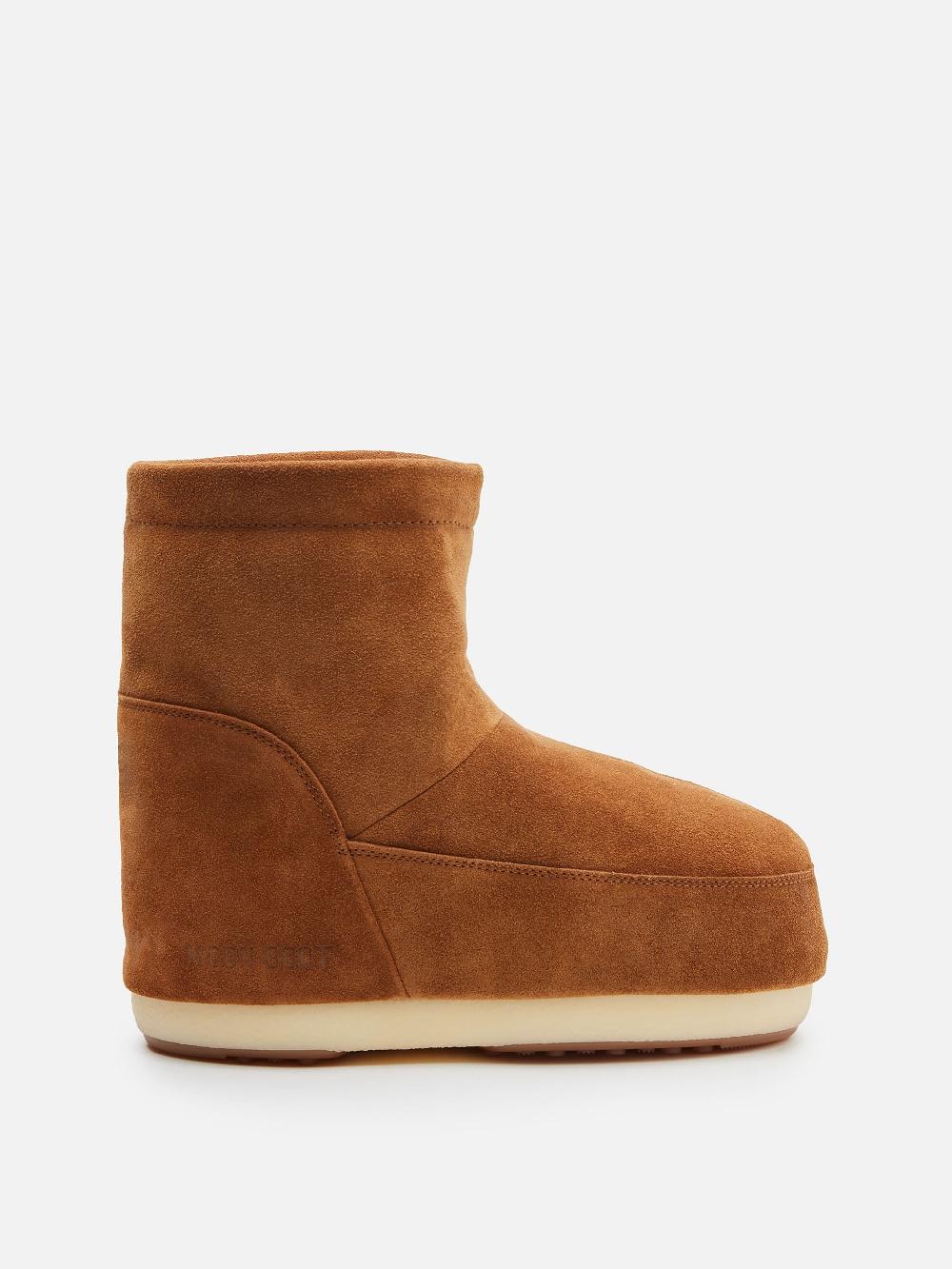 Moon Boot ICON LOW MARRONE IN PELLE SCAMOSCIATA SENZA LACCI In Linea